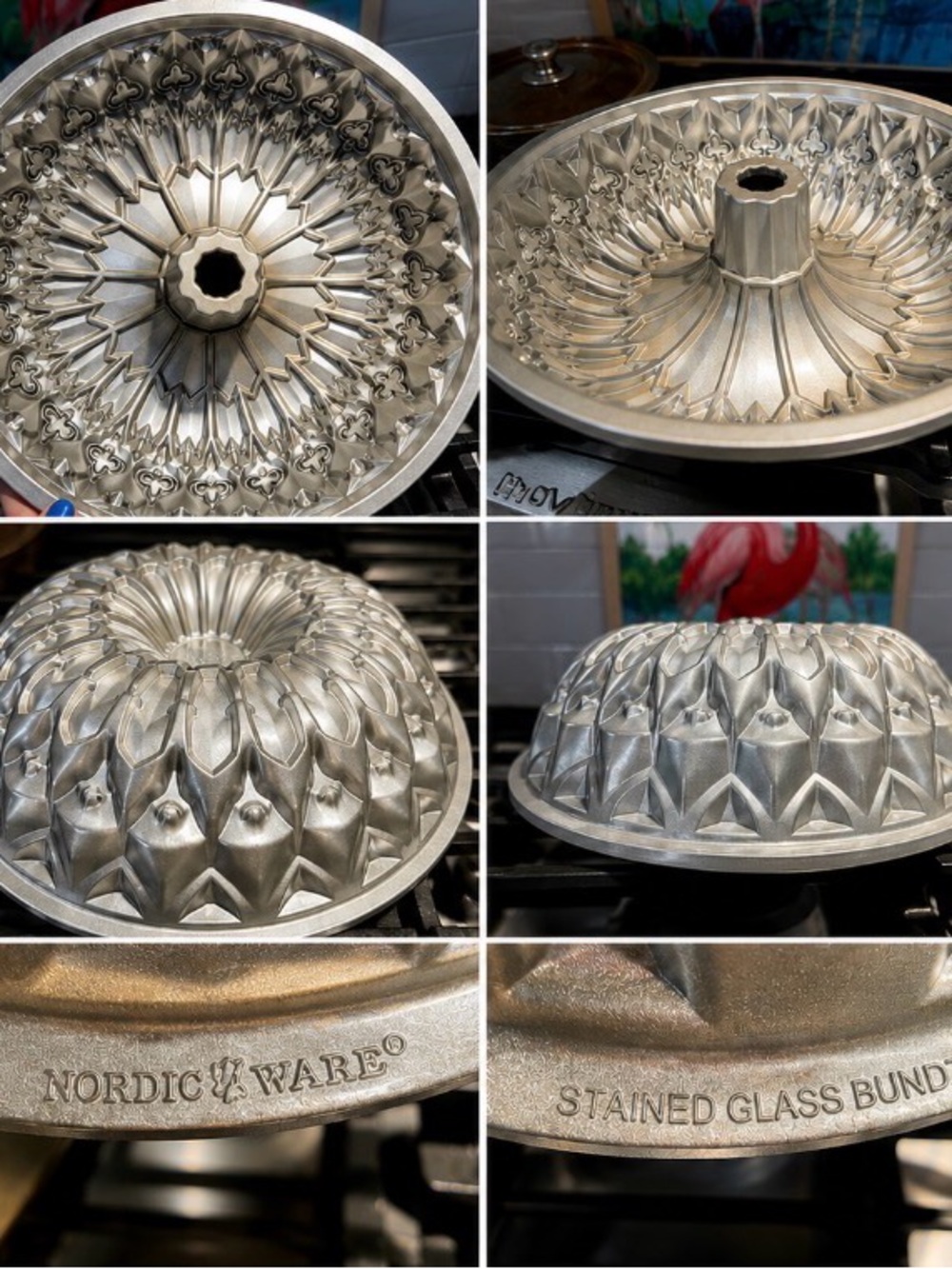 Nordic Ware Silver Stained Glass Bundt Pan